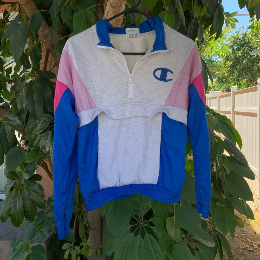 Champion grey and multi colored sweatshirt!I